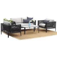 Factory  modern outdoor furniture  rattan garden sofa set with comfortable thicker cushion