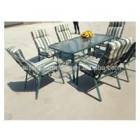 outdoor garden dining furniture Steel vinyl strap webbing chairs