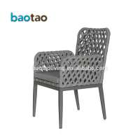 Outdoor Dining Sling Chair Cross Weave Garden Dining Aluminum Garden Furniture