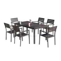 Outdoor Wood Furniture 6 seaters Dining Table and Chairs