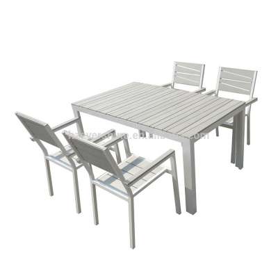 K.D Structure Table and Stackable Chairs Garden Dining Sets