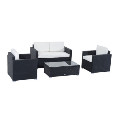 Classic Luxury Living Room Steel Frame Rattan Furniture Sets