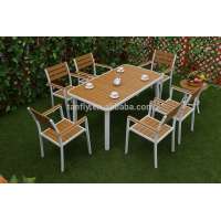 Outdoor garden plastic wood dining sets table and chairs