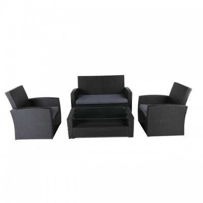 Outdoor Furniture 4 Seats K.D Structure PE Rattan Sofa Sets