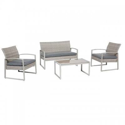 K.D Structure Patio Furniture Sofa Sets/ 4 Pieces Loveseat Sofas and Chairs